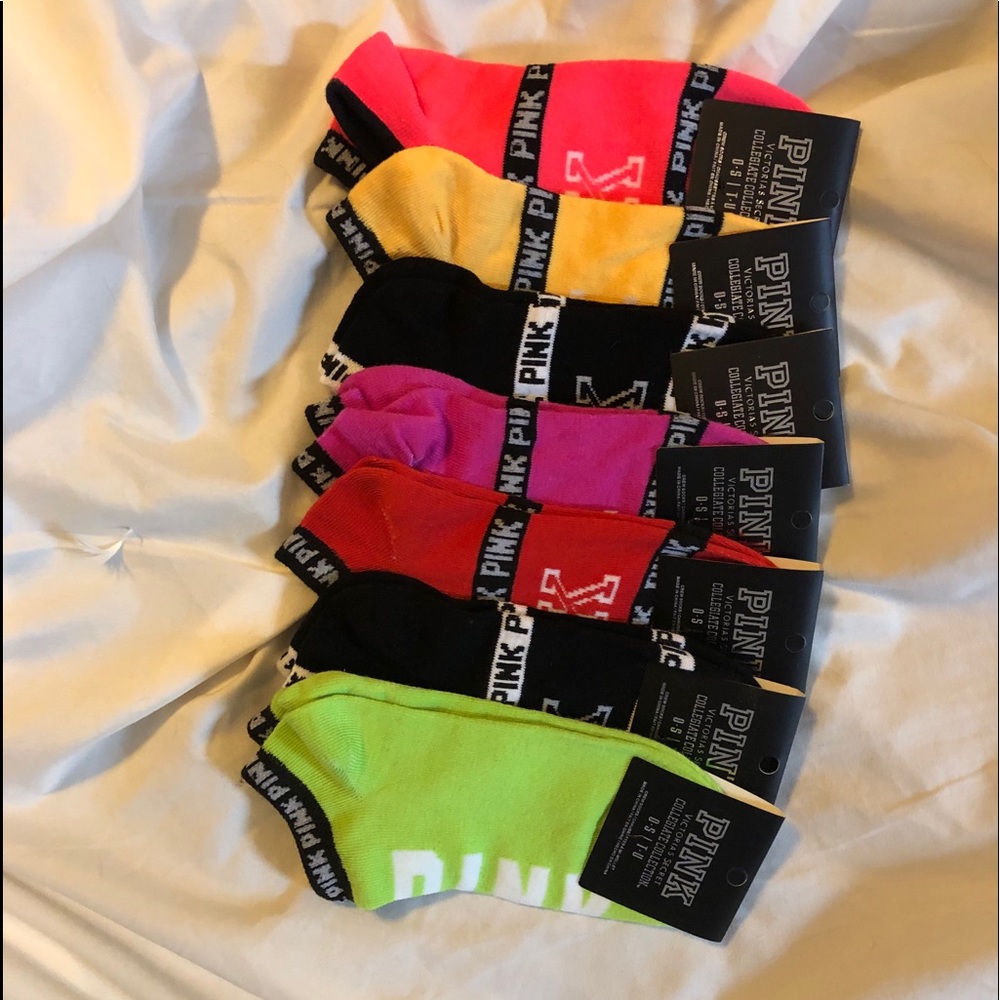 NWT - 7 pairs Pink Victoria’s Secret socks